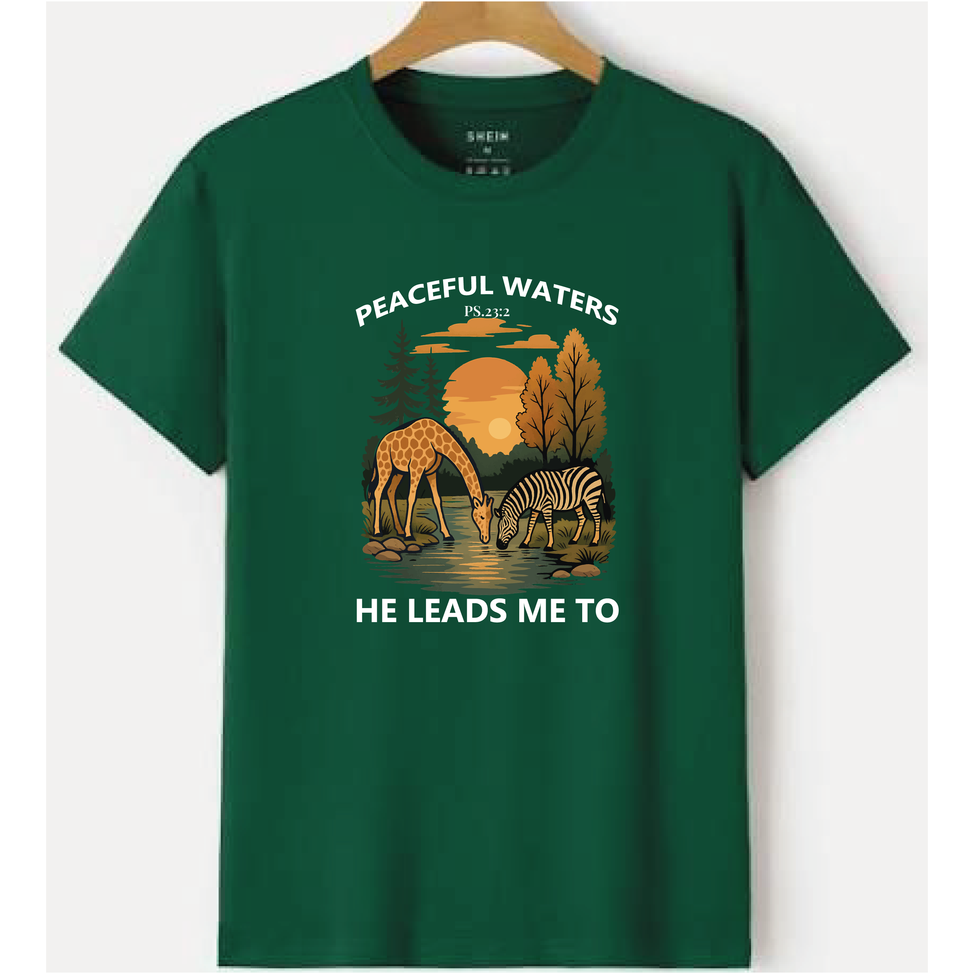 PEACEFUL WATERS HE LEADS ME TO T-shirt