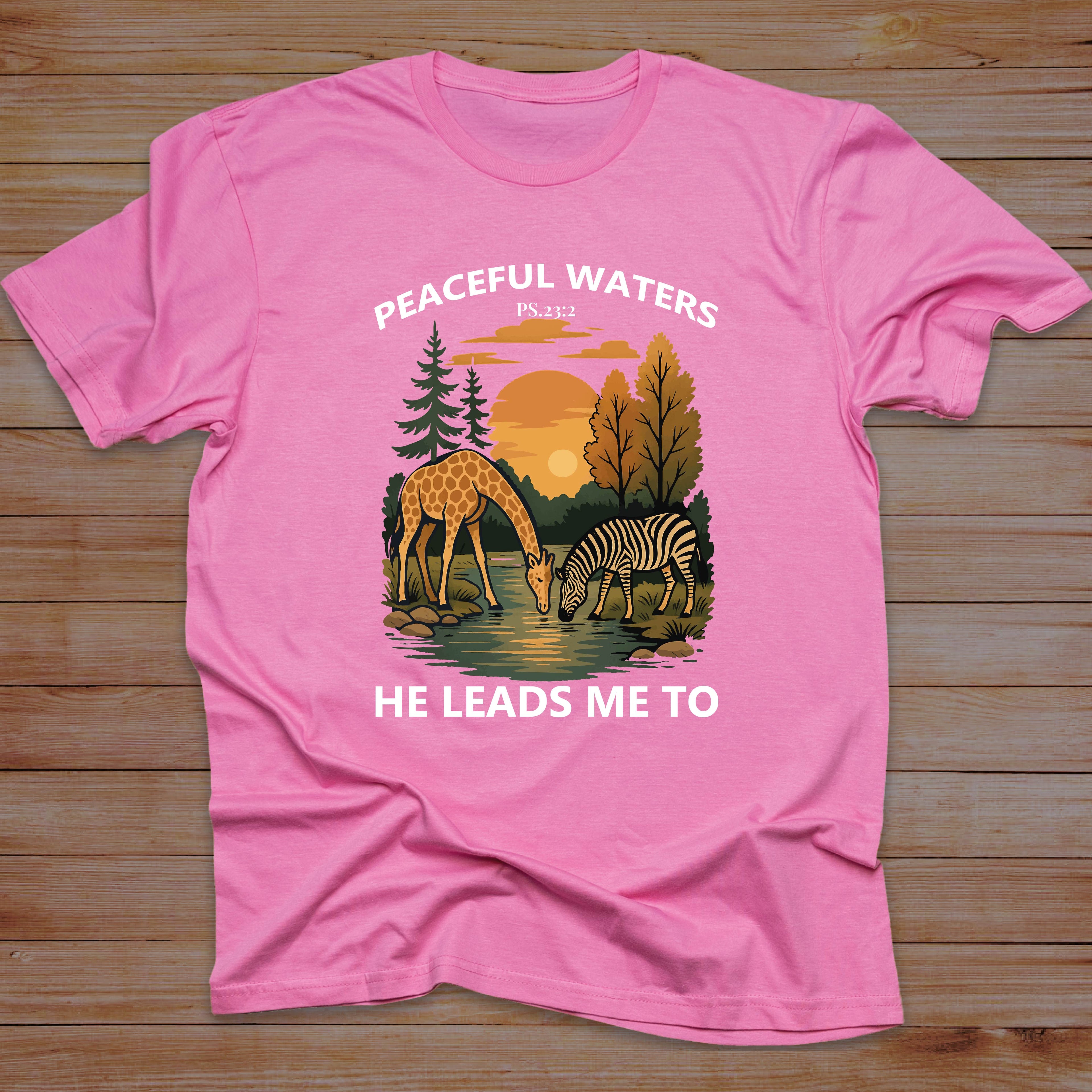 PEACEFUL WATERS HE LEADS ME TO T-shirt