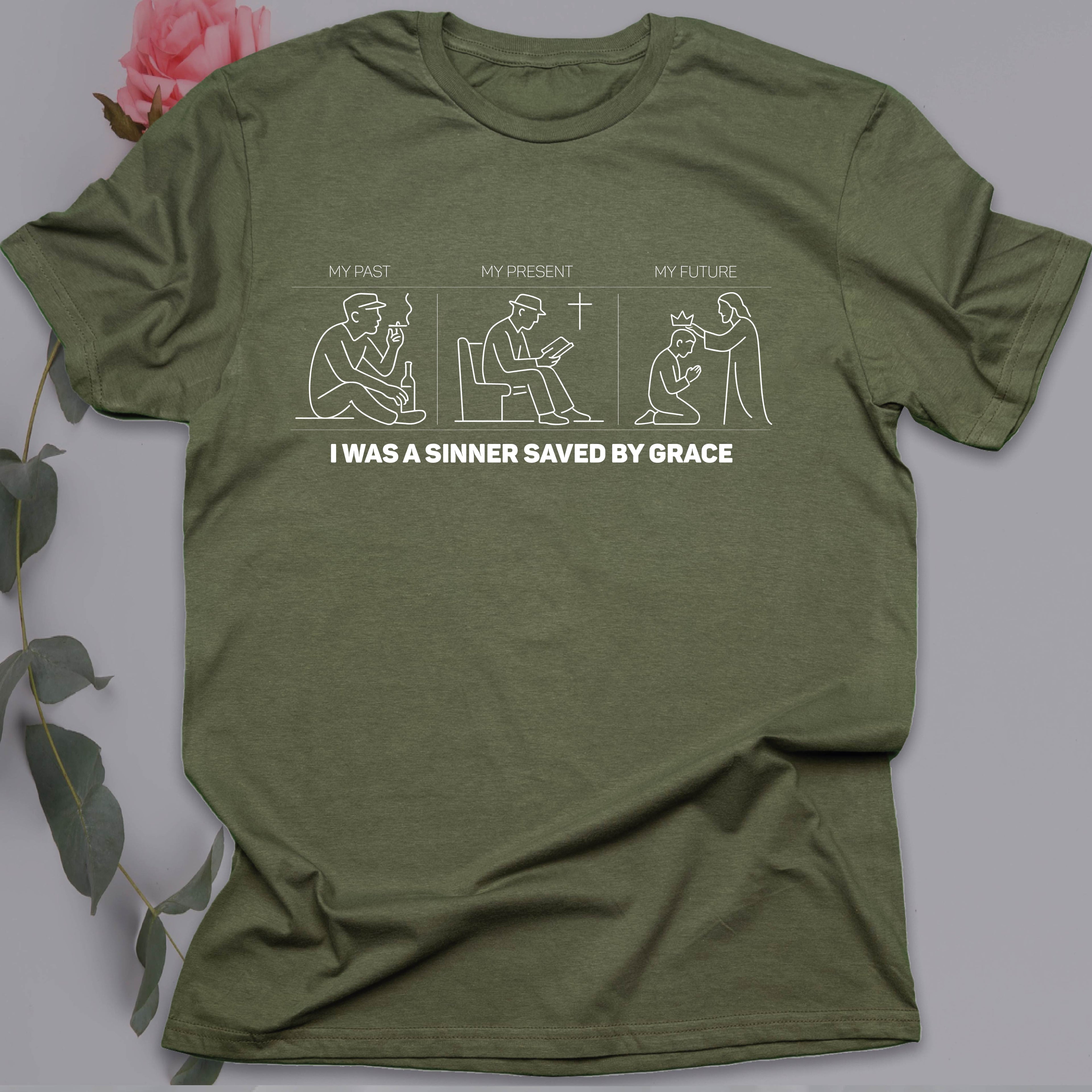 I WAS A SINNER SAVED BY GRACE T-shirt